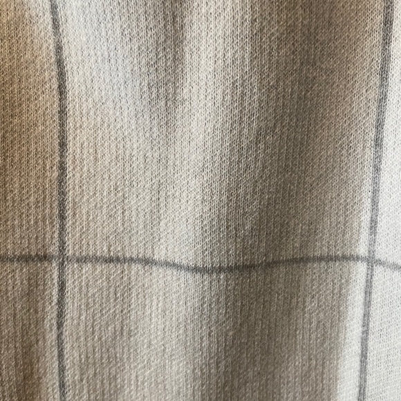 Eileen Fisher Windowpane Graphic Angled Front Organic Cotton Silk Cardigan - Picture 4 of 5